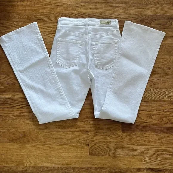 AG Adriano Goldschmied High Rise Boot Cut Jeans Sz 25 White‎ Alexxis Vintage Fit